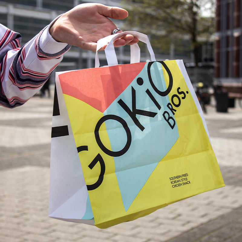 Flachhenkeltüte individuell bedrucken mit eigenem Logo