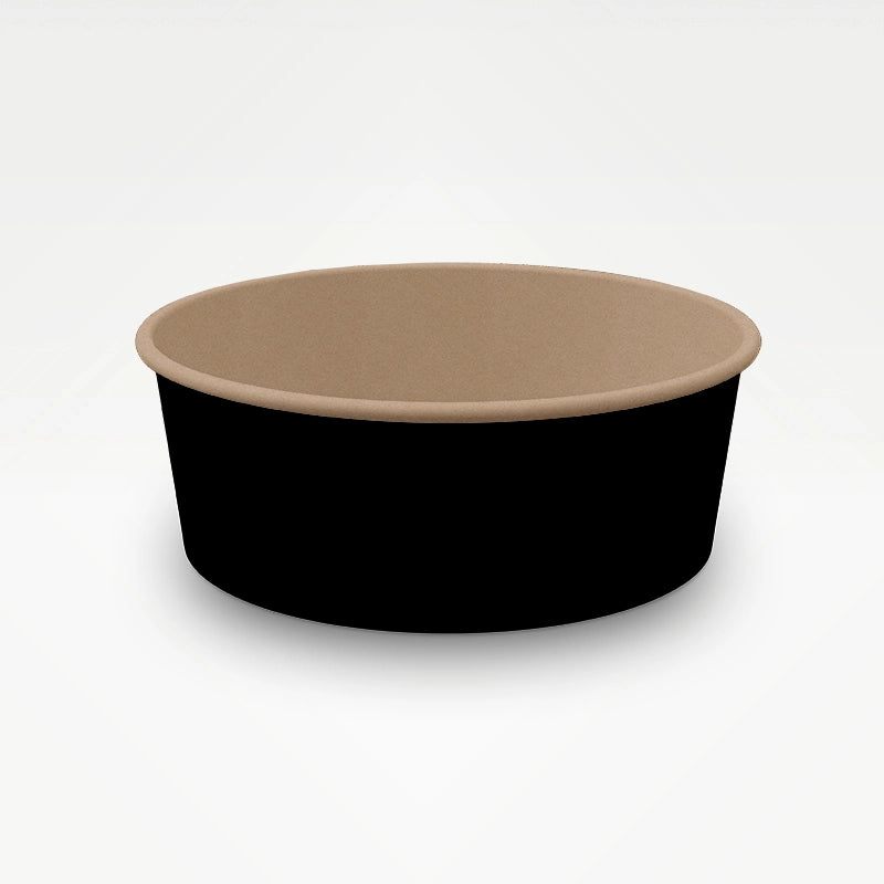 Schwarze Salat-Bowl aus Karton