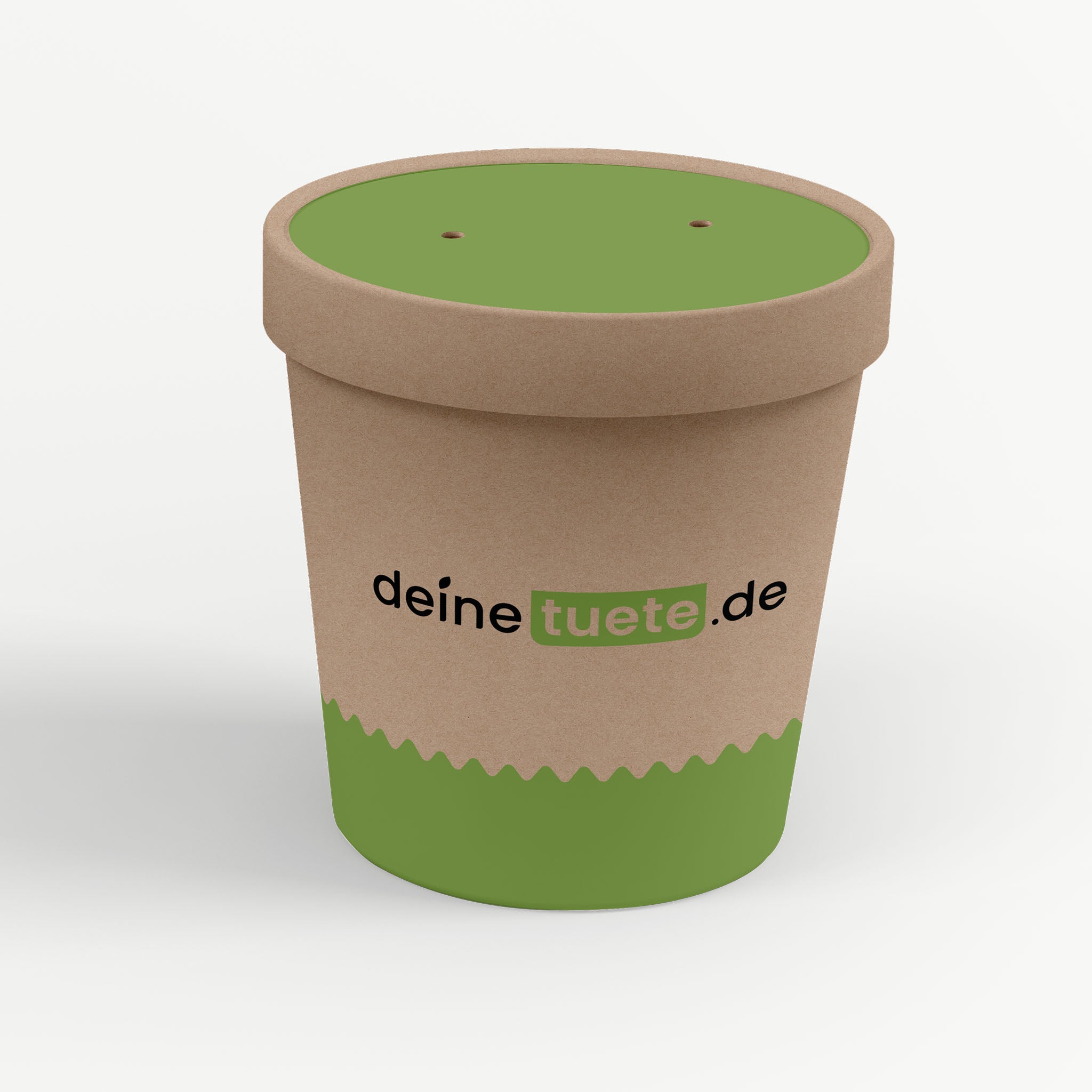 Brauner To-Go-Suppenbecher mit Logo-Druck – umweltfreundliche Lösung für heiße Gerichte