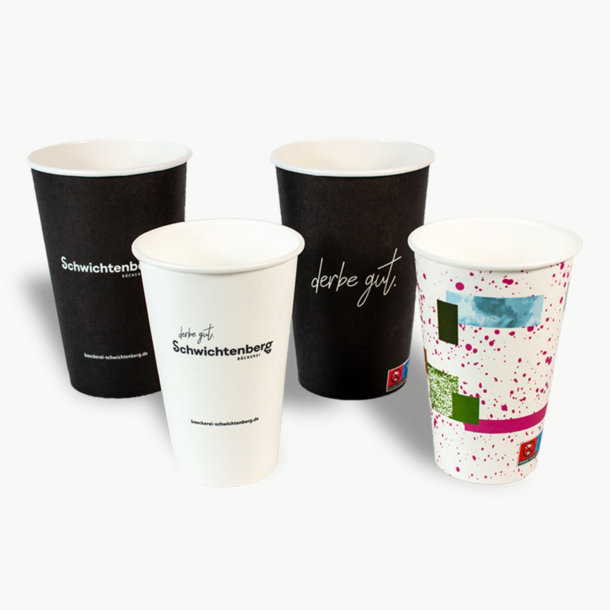 Einwandiger Pappbecher mit individuellem Logo-Druck – ideal für To-Go-Getränke