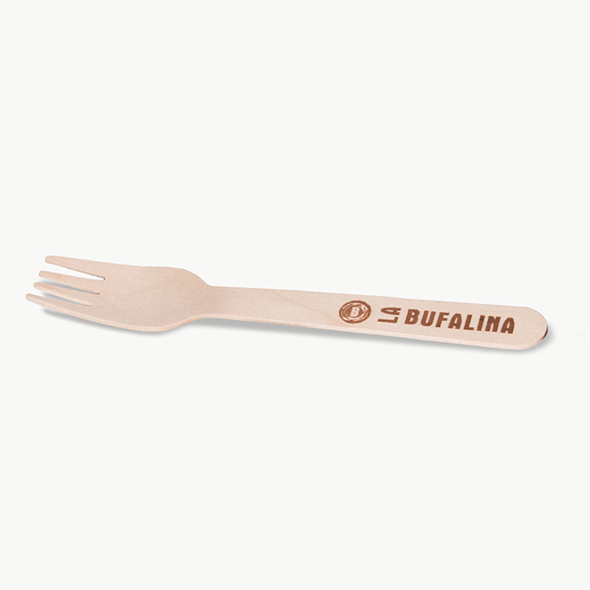 Individuell bedruckte BIO-Holzgabel mit Logo – nachhaltiges Einwegbesteck für Gastronomie und Takeaway