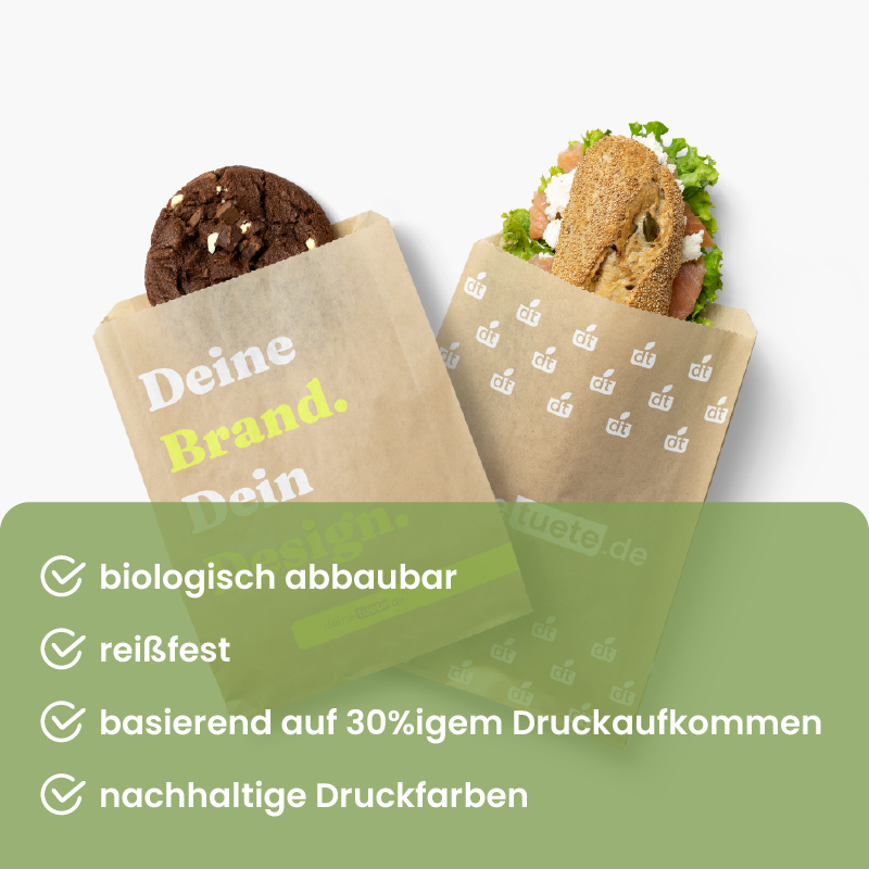 Individuell bedruckte braune Brötchentüten mit Logo - Vorteile
