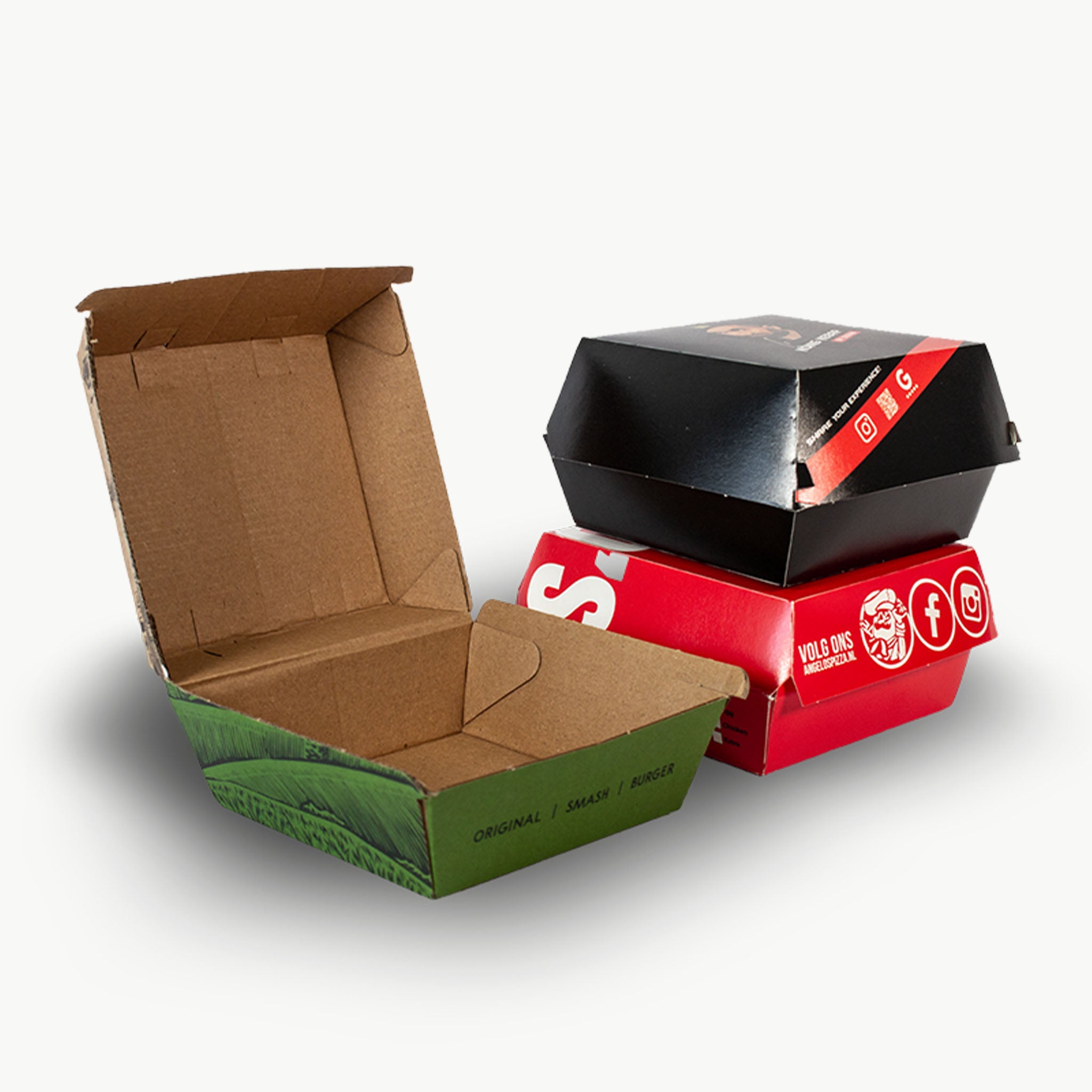 Individuell bedruckte Burgerbox – nachhaltige Verpackung für Gastronomie