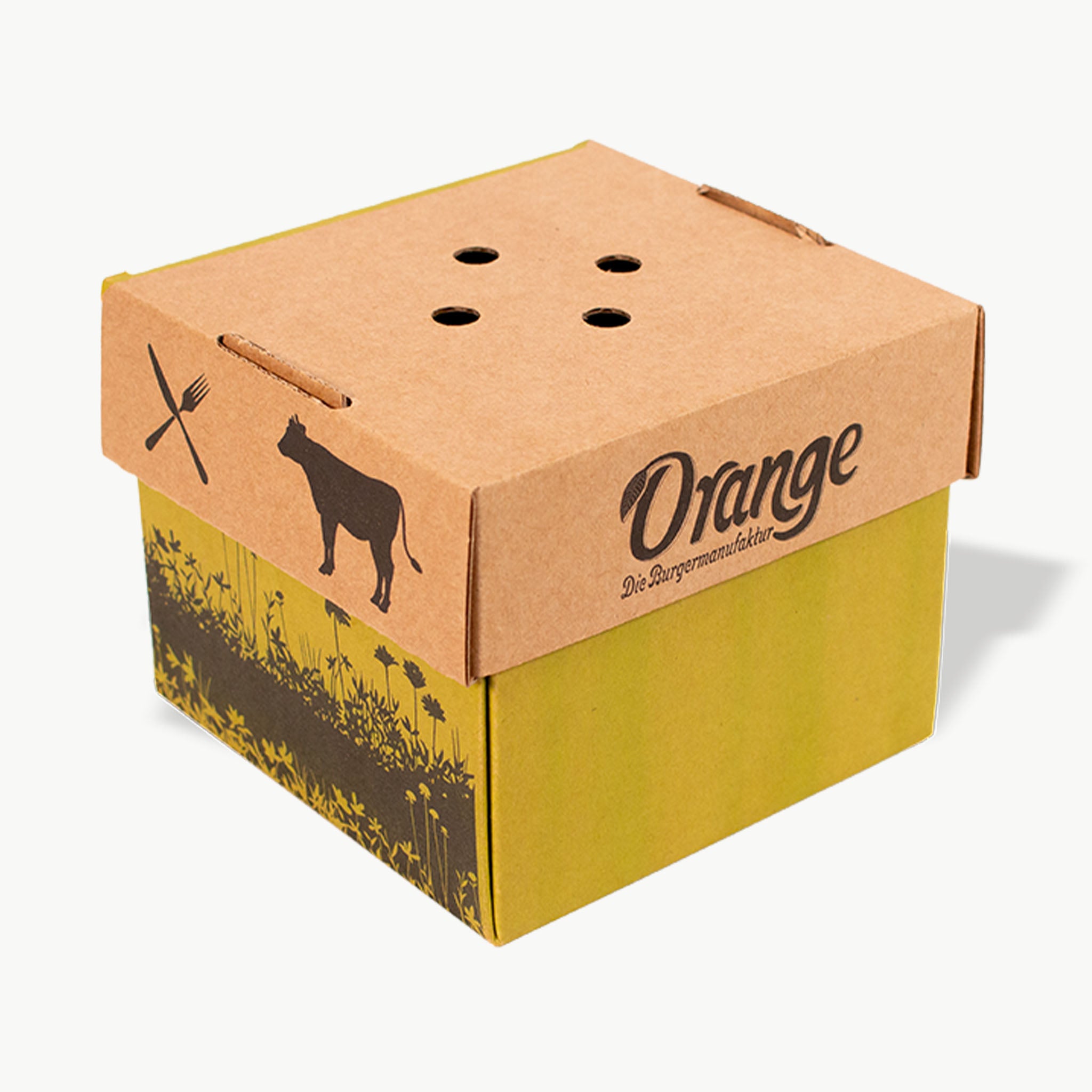 Individuell bedruckte faltbare Burgerbox platzsparende Verpackung für Gastronomie