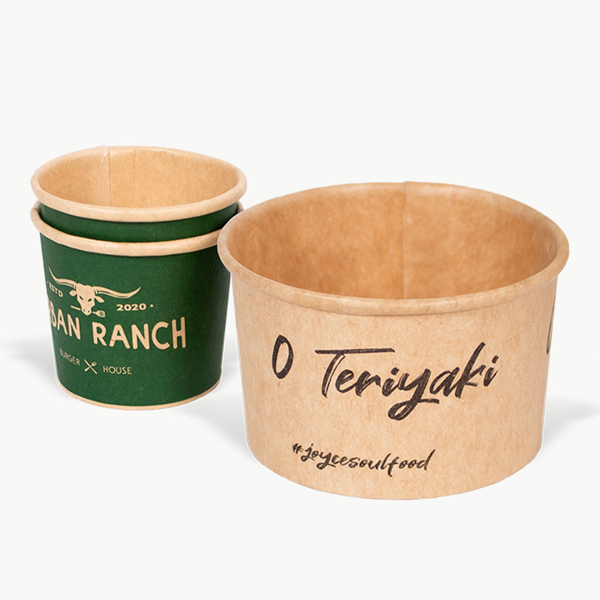 Individuell bedruckter Dressingbecher mit Logo in verschiedenen Größen