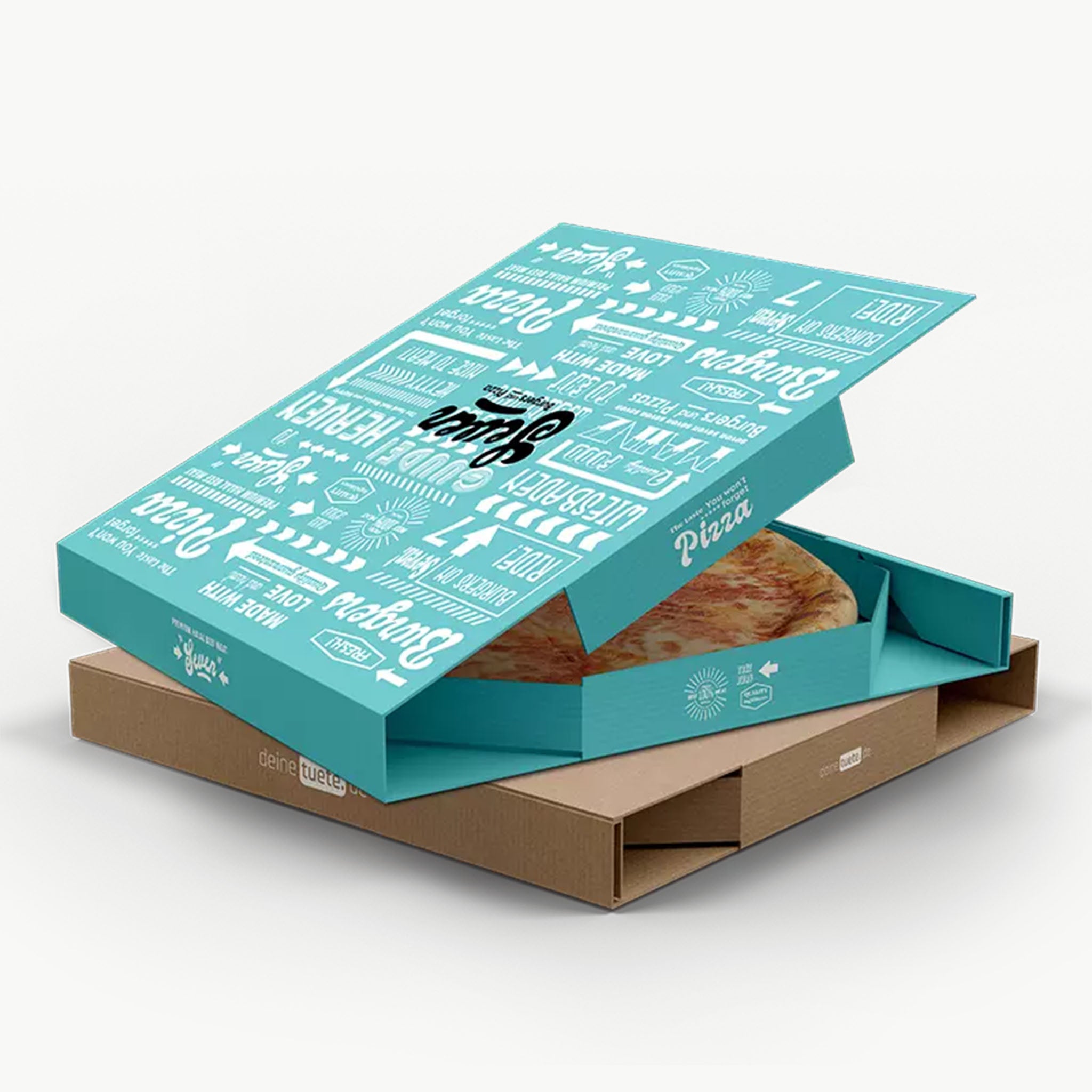 Individuell bedruckter Pinsakarton mit Logo – hochwertige Verpackung für Pinsa