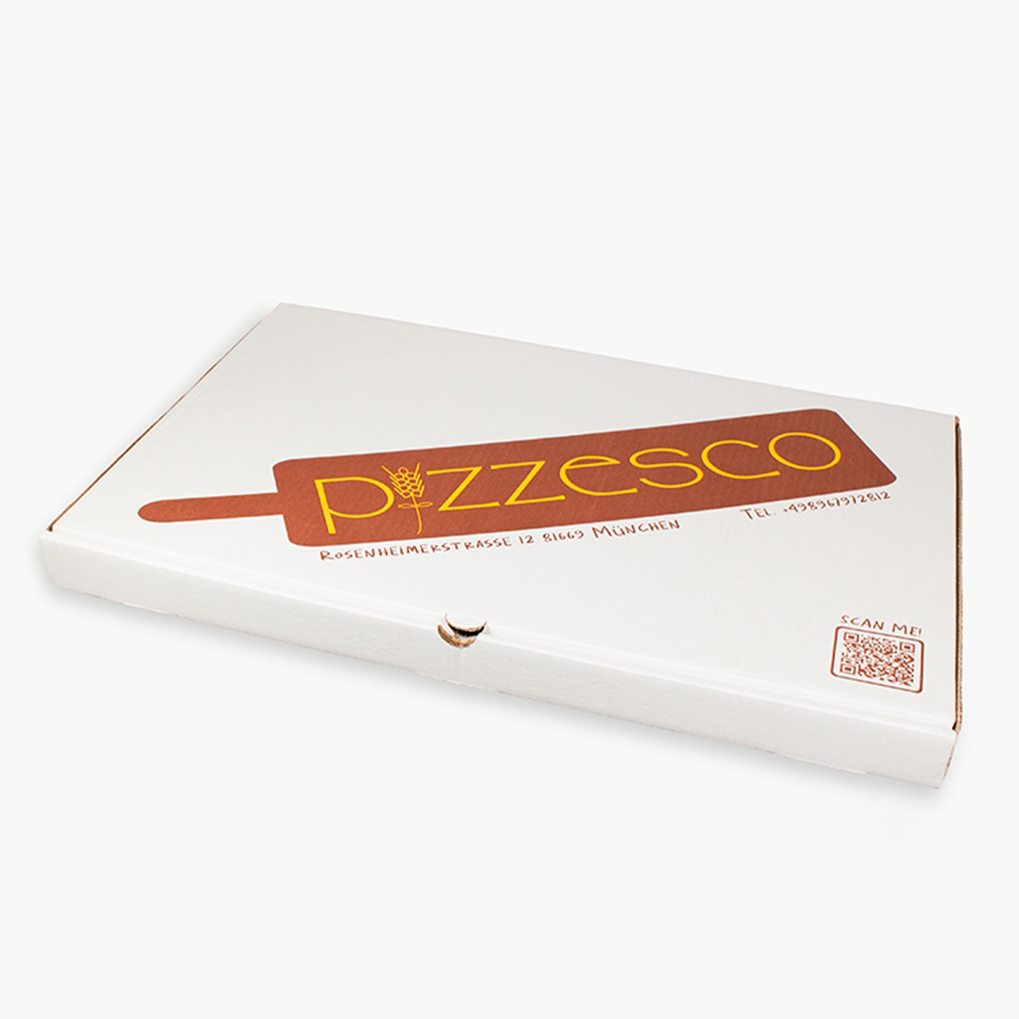 Individuell bedruckter rechteckiger Partypizzakarton mit Logo – hochwertige Verpackung für große Pizzen