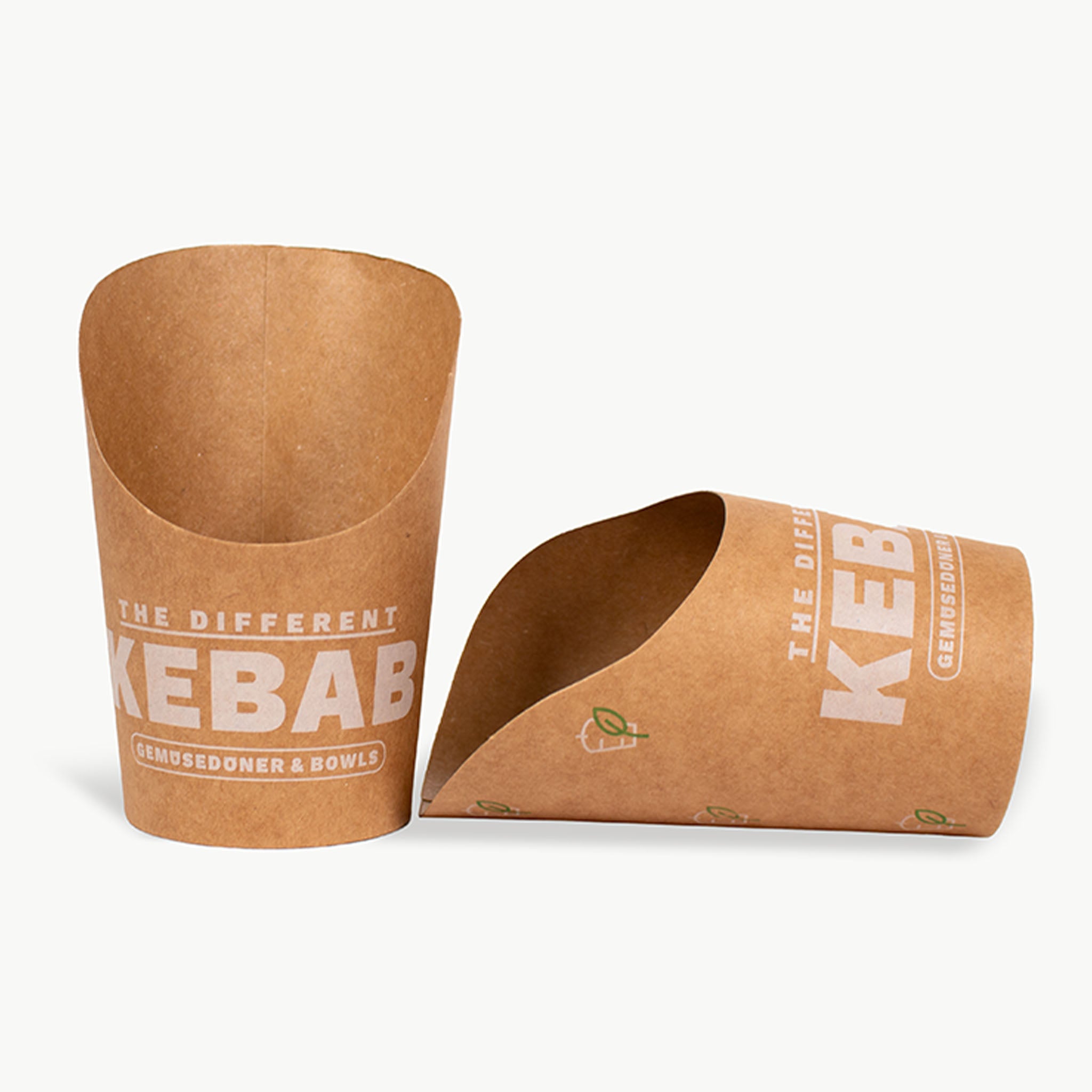 Individuell bedruckter Snackbecher aus Karton mit Logo – hochwertige Verpackung für Fingerfood