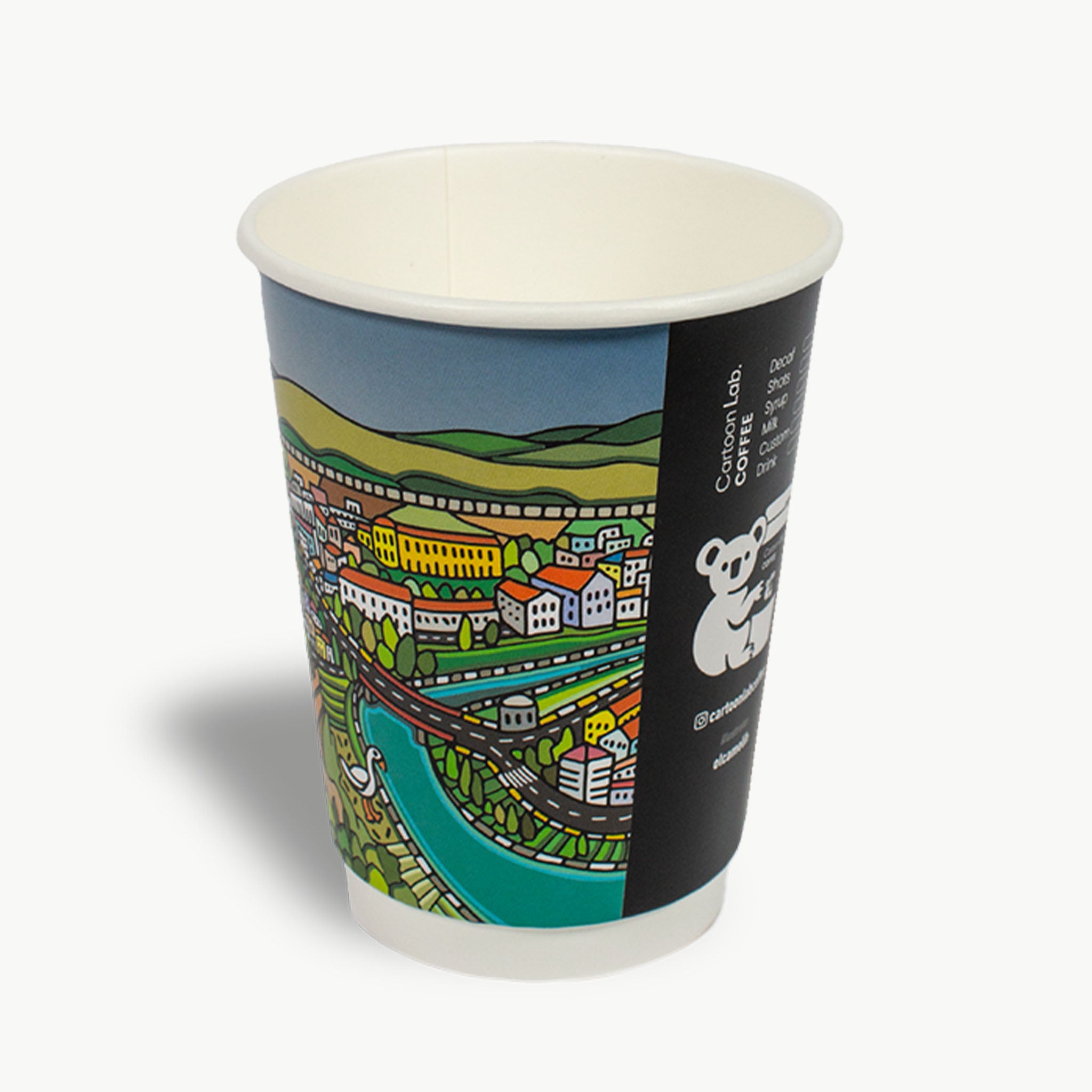 Personalisierte doppelwandige Pappbecher mit eigenem Design