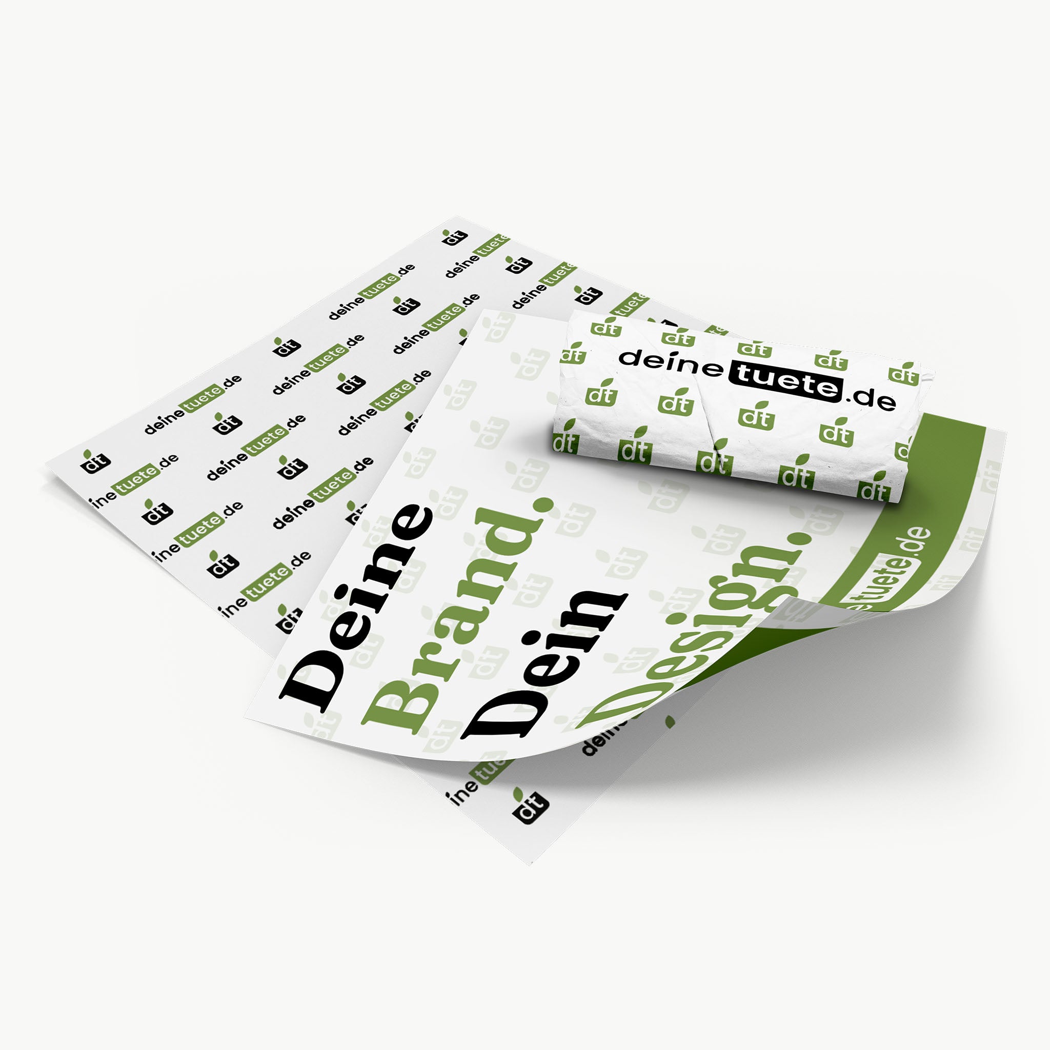 Individuell bedrucktes weißes Lebensmittel-Einschlagpapier mit Logo – hochwertige Verpackung für Bäckereien, Burger, Wraps uvm.