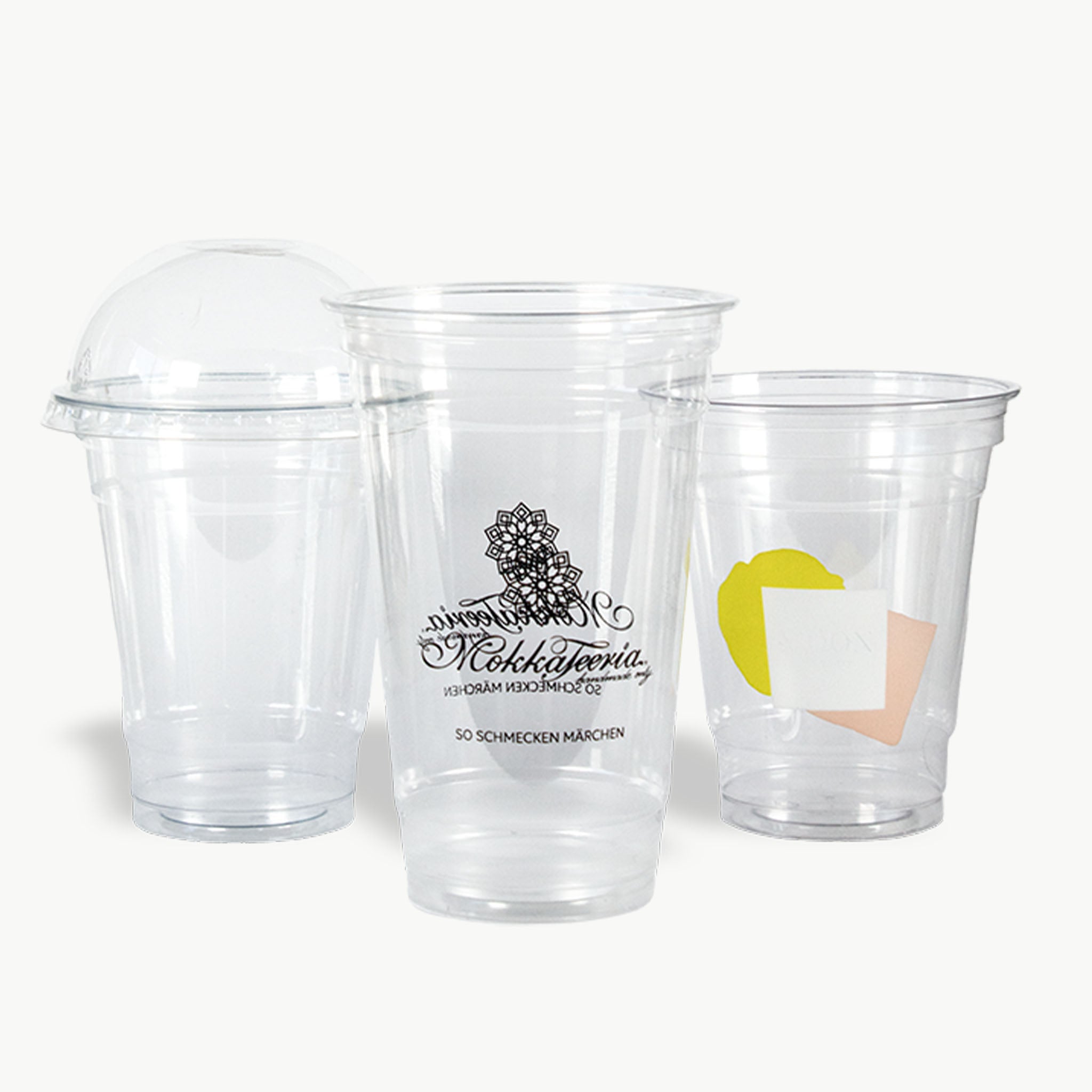 Clear Cups bedrucken | Individuelle transparente Becher mit Logo