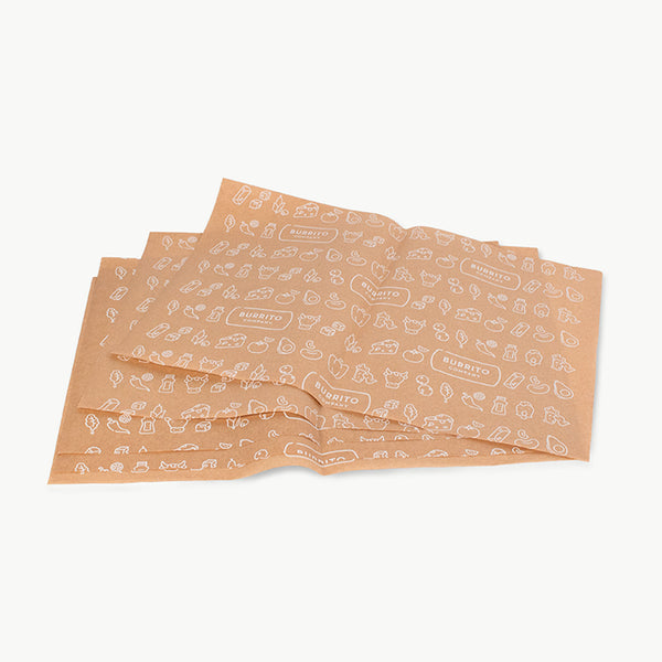 Braunes Lebensmittel-Einschlagpapier mit eigenem Logo bedrucken