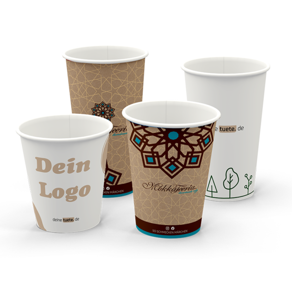 Impression et design de gobelets en carton personnalisés chez deinetuete parfaits pour ton café 