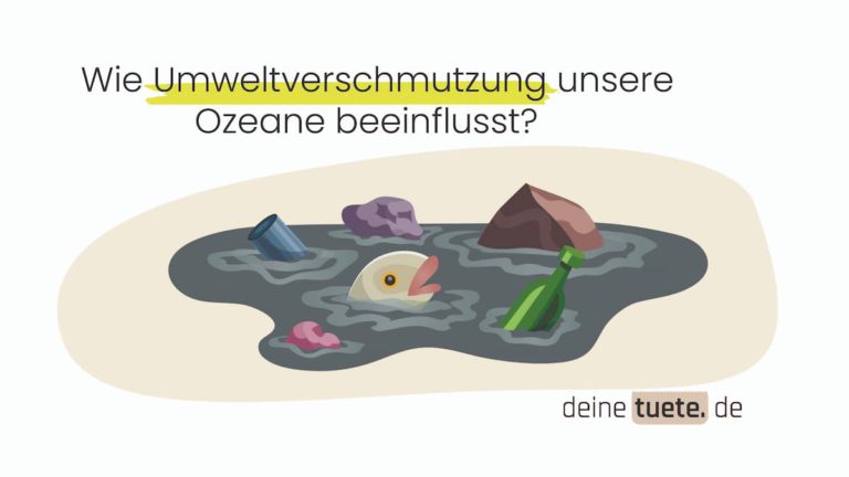 Wie Umweltverschmutzung unsere Ozeane beeinflusst. Stoppt verchmutzung durch nachhaltige To-Go Verpackungen von deinetute.de