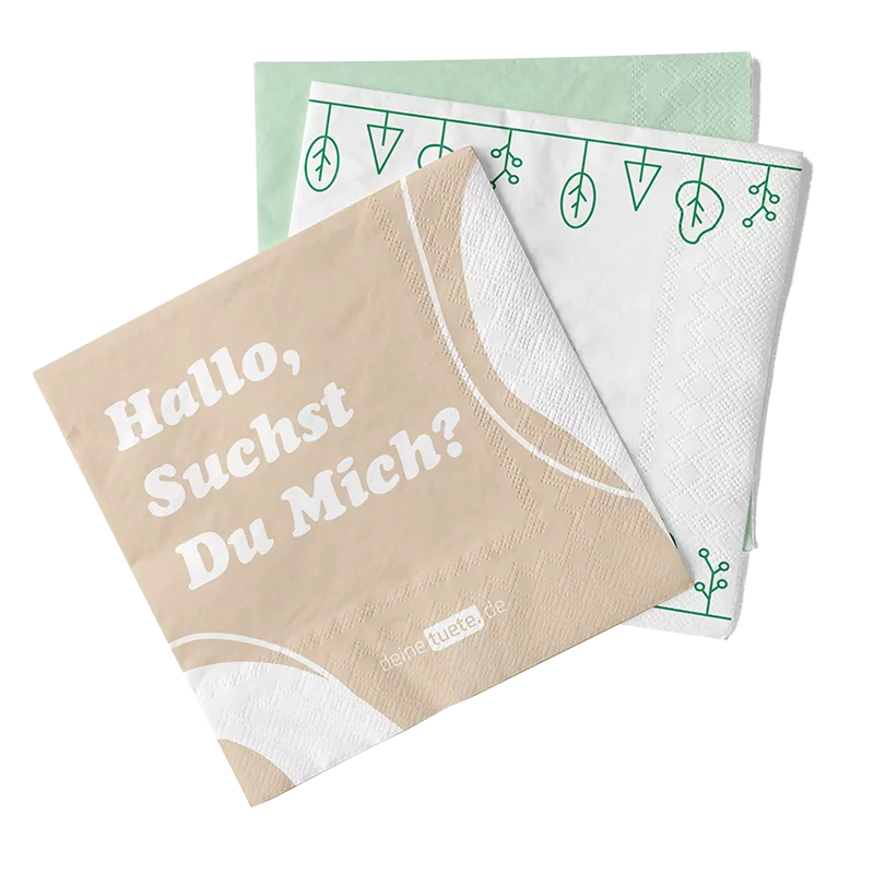 serviettes en papier imprimées individuellement, durables et respectueuses de l'environnement